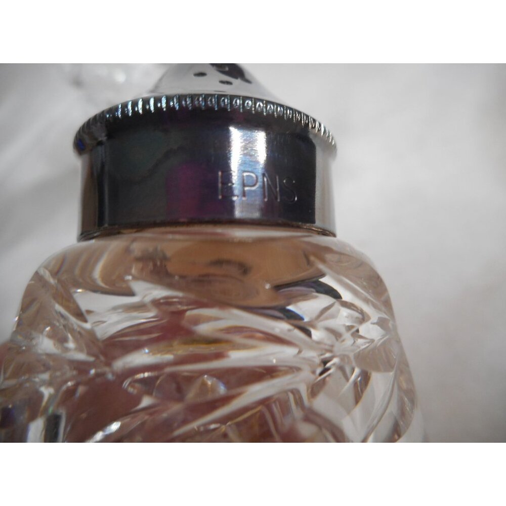 Vintage Waterford Glandore Crystal EPNS Silver Plate Salt & Pepper Shakers - Picture 2 of 3